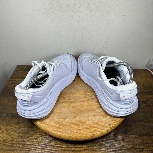 Hoka One One Bondi SR Women's White Leather Slip Resistant Shoes Size 9 - Picture 9 of 9